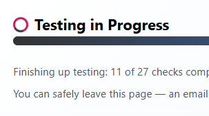 start testing screen